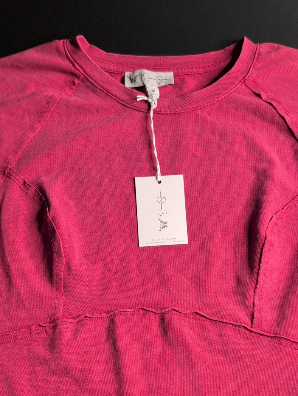 NWT Jessica Simpson Hot Pink Crop Top Sweatshirt